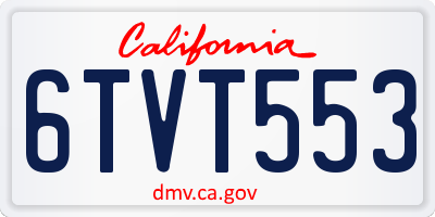 CA license plate 6TVT553