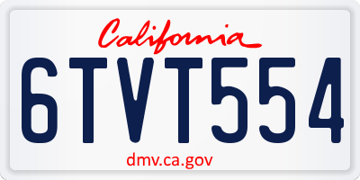 CA license plate 6TVT554