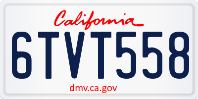 CA license plate 6TVT558