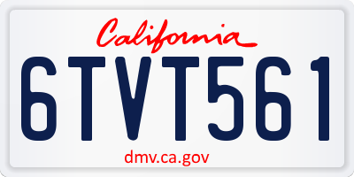 CA license plate 6TVT561