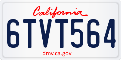 CA license plate 6TVT564