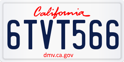 CA license plate 6TVT566