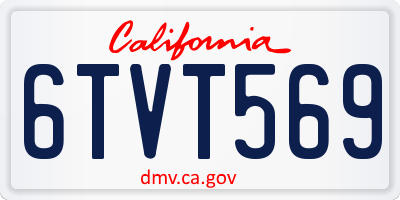 CA license plate 6TVT569