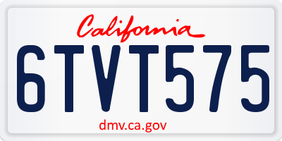 CA license plate 6TVT575