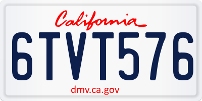 CA license plate 6TVT576