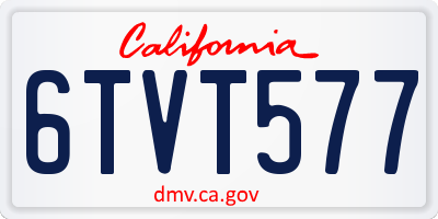 CA license plate 6TVT577