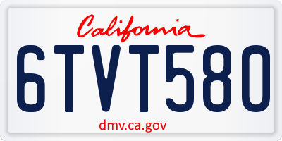 CA license plate 6TVT580