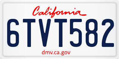 CA license plate 6TVT582