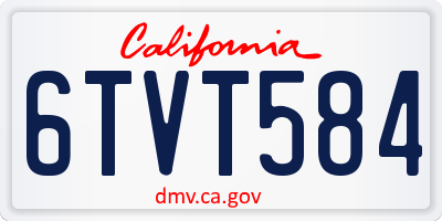 CA license plate 6TVT584