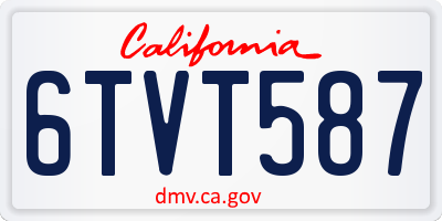 CA license plate 6TVT587