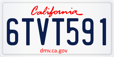 CA license plate 6TVT591