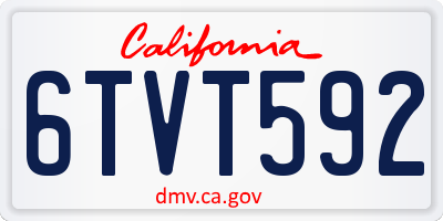 CA license plate 6TVT592
