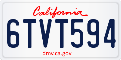 CA license plate 6TVT594