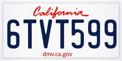 CA license plate 6TVT599