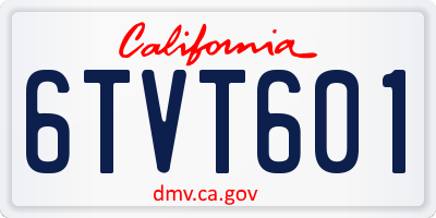 CA license plate 6TVT601