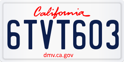 CA license plate 6TVT603