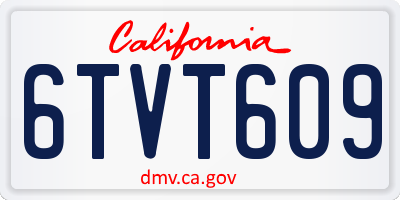 CA license plate 6TVT609
