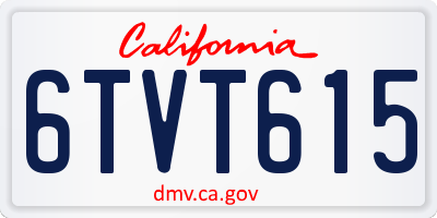 CA license plate 6TVT615