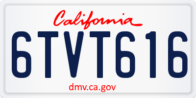 CA license plate 6TVT616