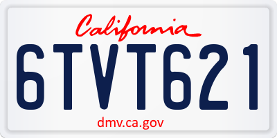 CA license plate 6TVT621