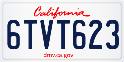 CA license plate 6TVT623