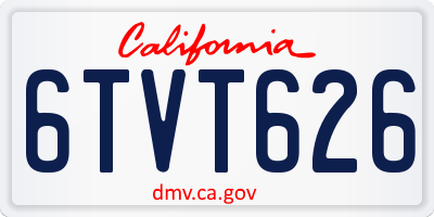 CA license plate 6TVT626