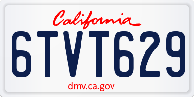 CA license plate 6TVT629
