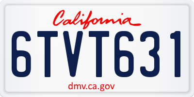CA license plate 6TVT631
