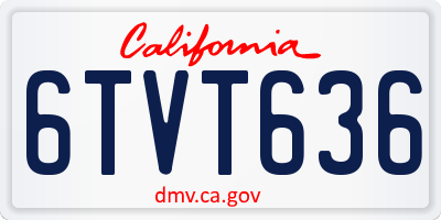 CA license plate 6TVT636