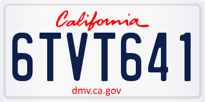 CA license plate 6TVT641