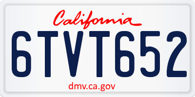 CA license plate 6TVT652