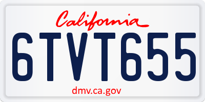 CA license plate 6TVT655