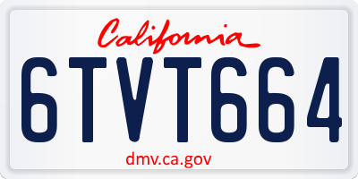 CA license plate 6TVT664