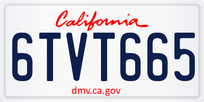 CA license plate 6TVT665