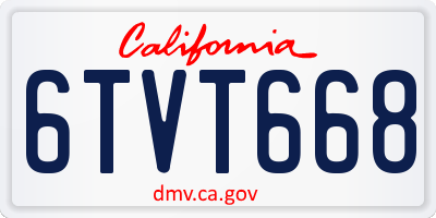 CA license plate 6TVT668