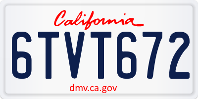 CA license plate 6TVT672