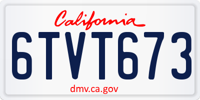 CA license plate 6TVT673