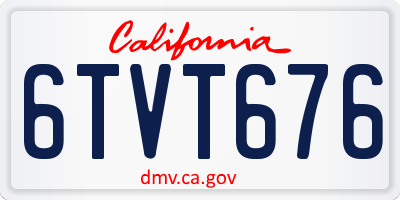 CA license plate 6TVT676