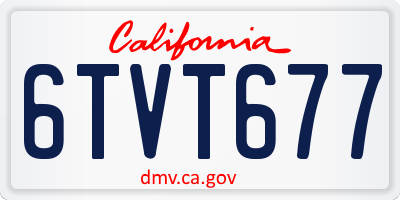 CA license plate 6TVT677