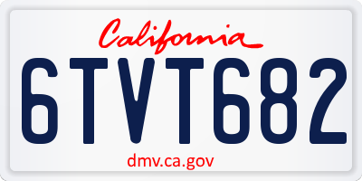 CA license plate 6TVT682
