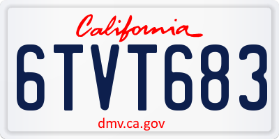CA license plate 6TVT683