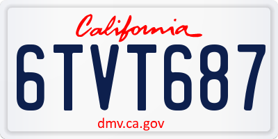 CA license plate 6TVT687