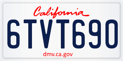 CA license plate 6TVT690