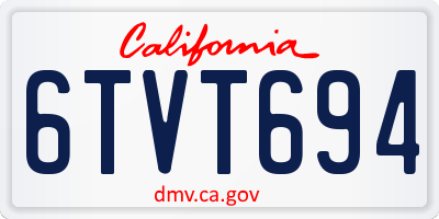 CA license plate 6TVT694