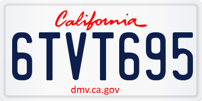 CA license plate 6TVT695
