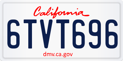 CA license plate 6TVT696
