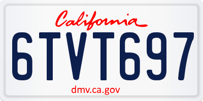 CA license plate 6TVT697