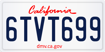 CA license plate 6TVT699