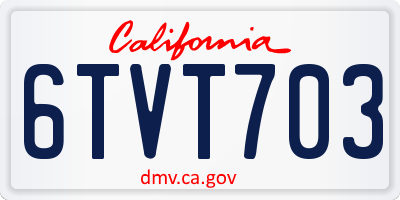CA license plate 6TVT703