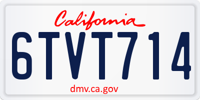 CA license plate 6TVT714